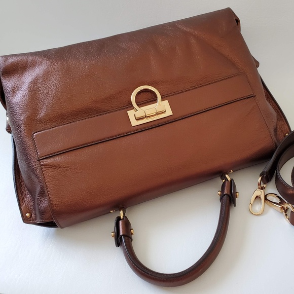 Salvatore Ferragamo Large Metallic Leather bag - Picture 4 of 8